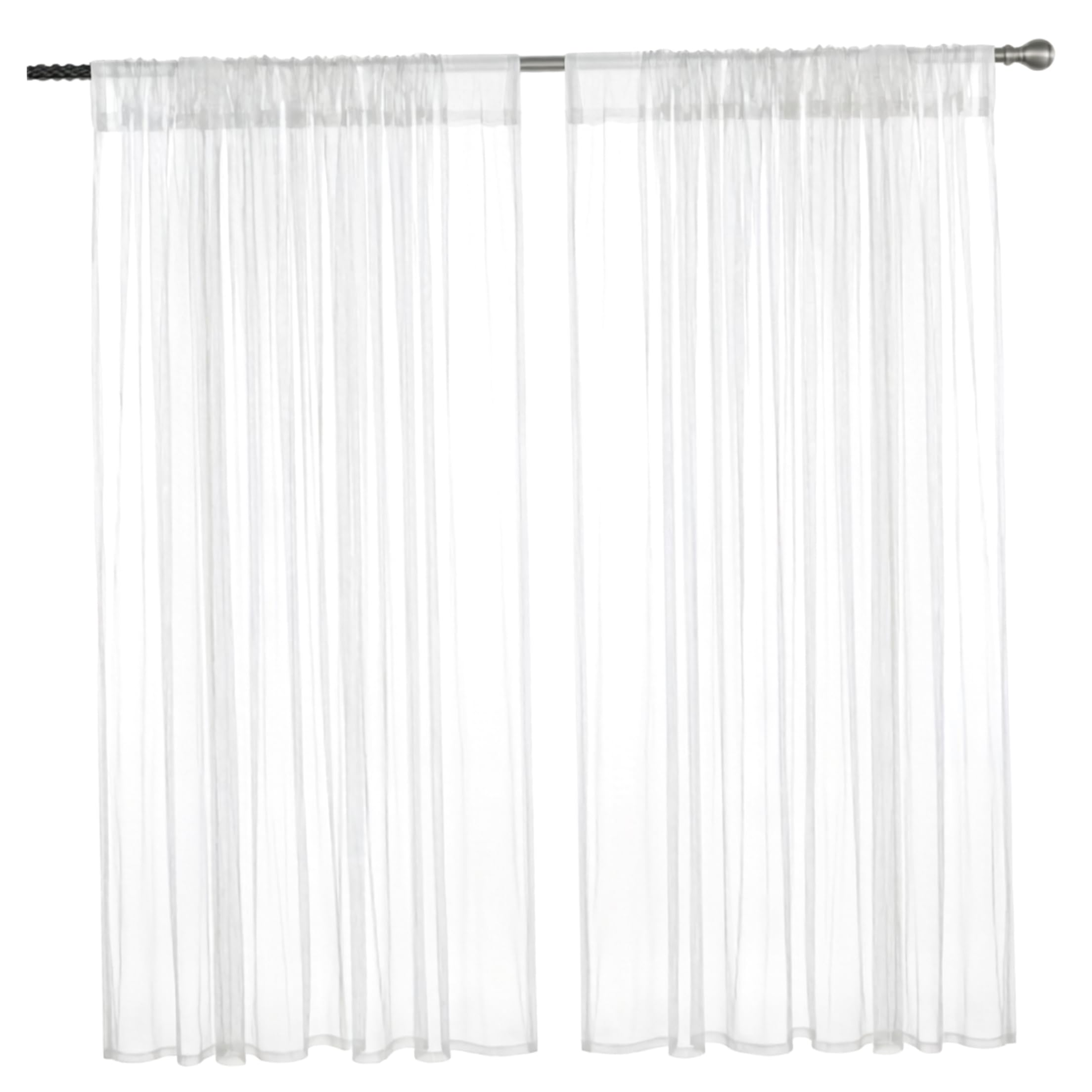 Neptuiby Mesh Curtains, 2Pcs Outdoor Gazebo Mesh Curtains Insect-blocking Breathable Extra Wide Pergola Drape, White, 7.55ft X 9.84ft.