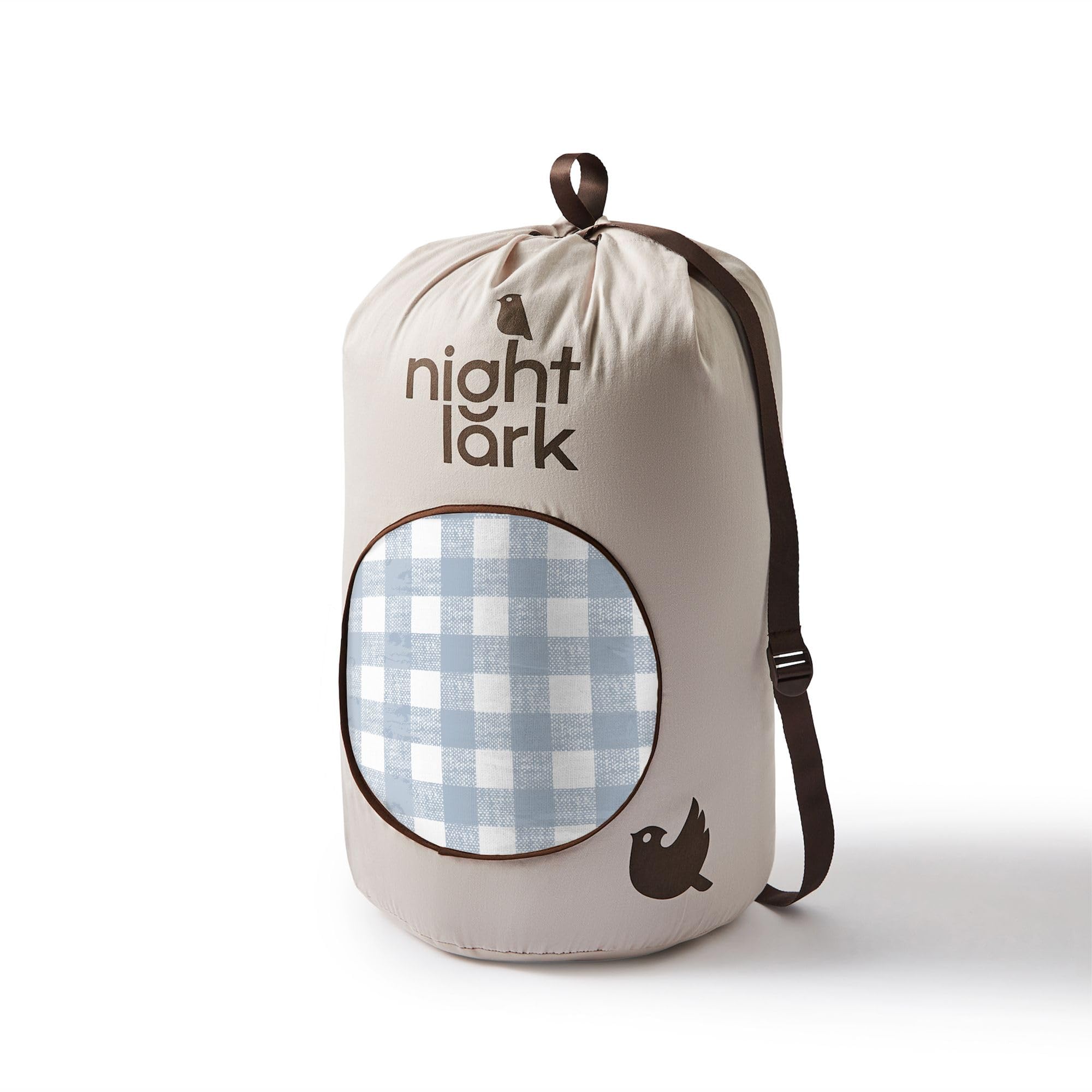 Night Lark - Piumino senza copertura - 4,5 Tog - King - Collezione Gingham - Biancheria da letto di lusso - Anallergico - Lavabile in lavatrice - Blu crepuscolo