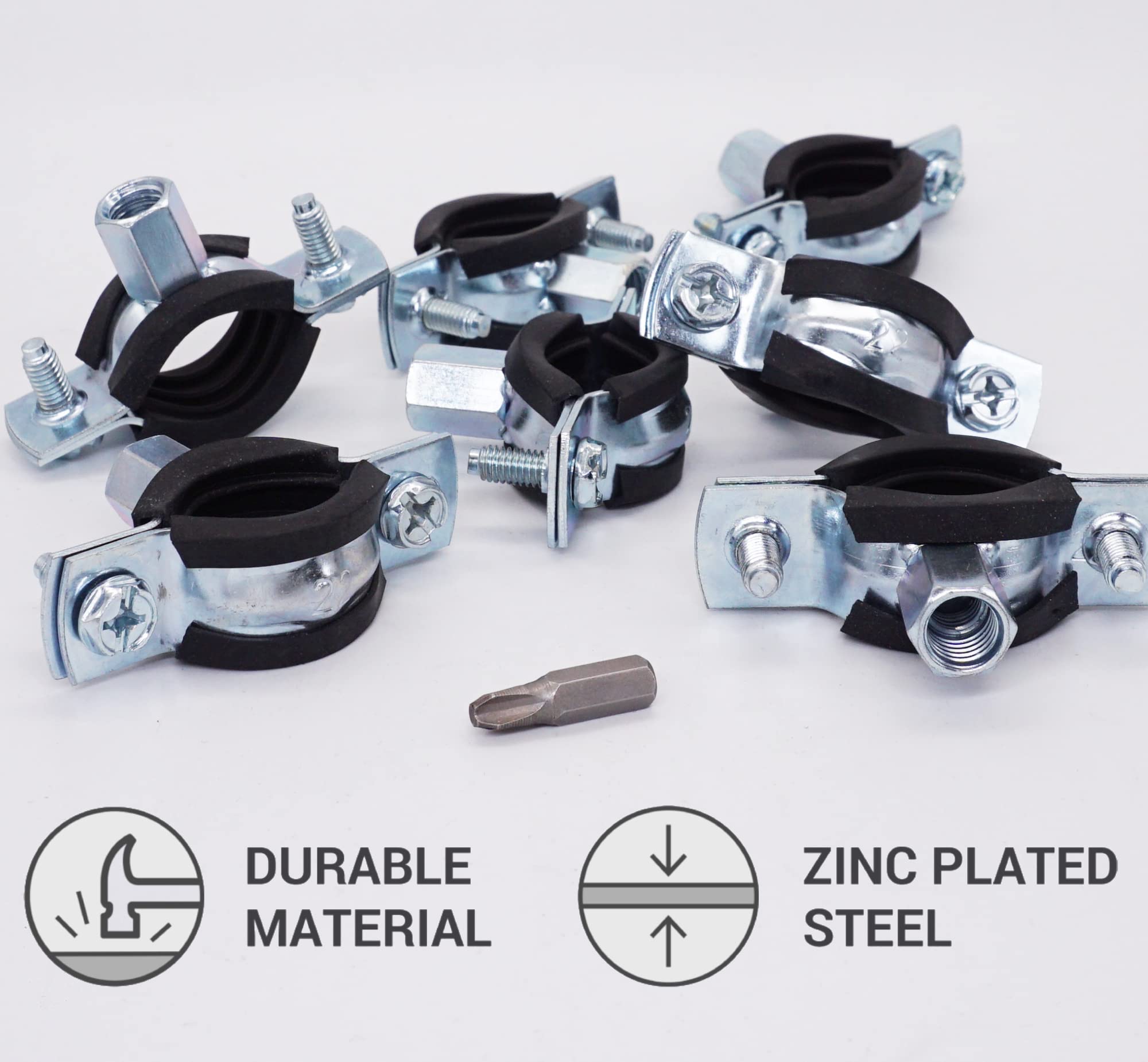 10 stuks buisklemmen, 20-24 mm, 1/2 inch van verzinkt staal