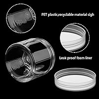 Vista 2 de SATINIOR - Paquete de 12 recipientes de plástico de 4 oz con tapas, recipientes cosméticos transparentes redondos para viajes, para artículos