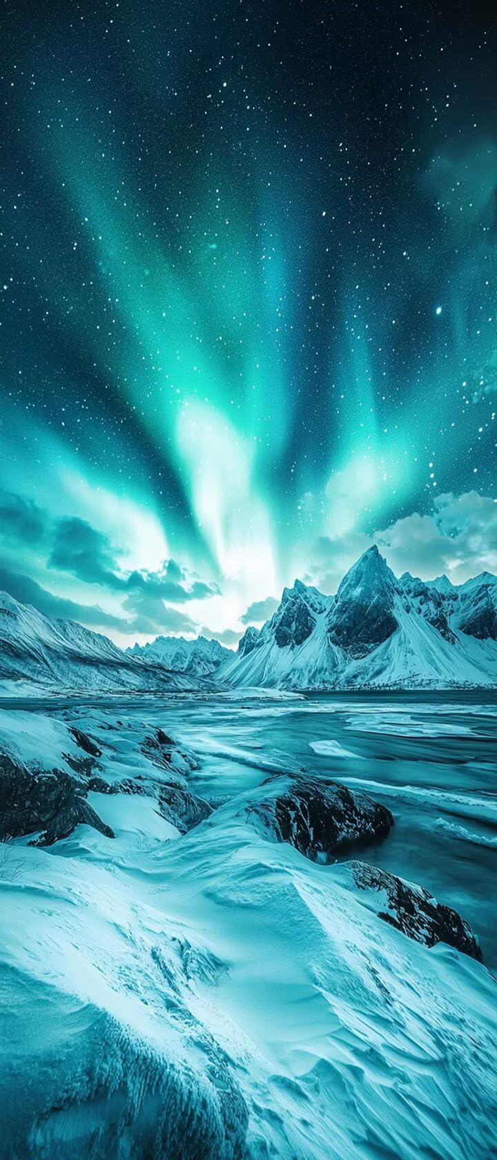 Malen Nach Zahlen 50x150cm Leinwand Aurora Malen Nach Zahlen Erwachsene mit Ohne Rahmen, DIY Kreativ Set für Erwachsene mit Pinseln und Acrylfarbe, Zimmer Deko Schneeberge Landschaft Geschenk, P0M-908