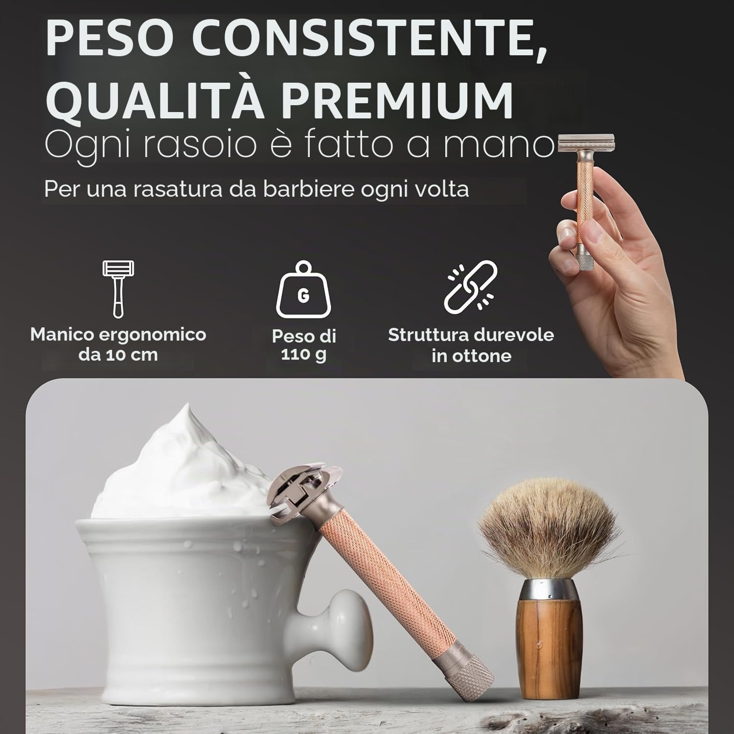 Parker Safety Razor Parker rasoio di sicurezza variant regolabile versione rosegold