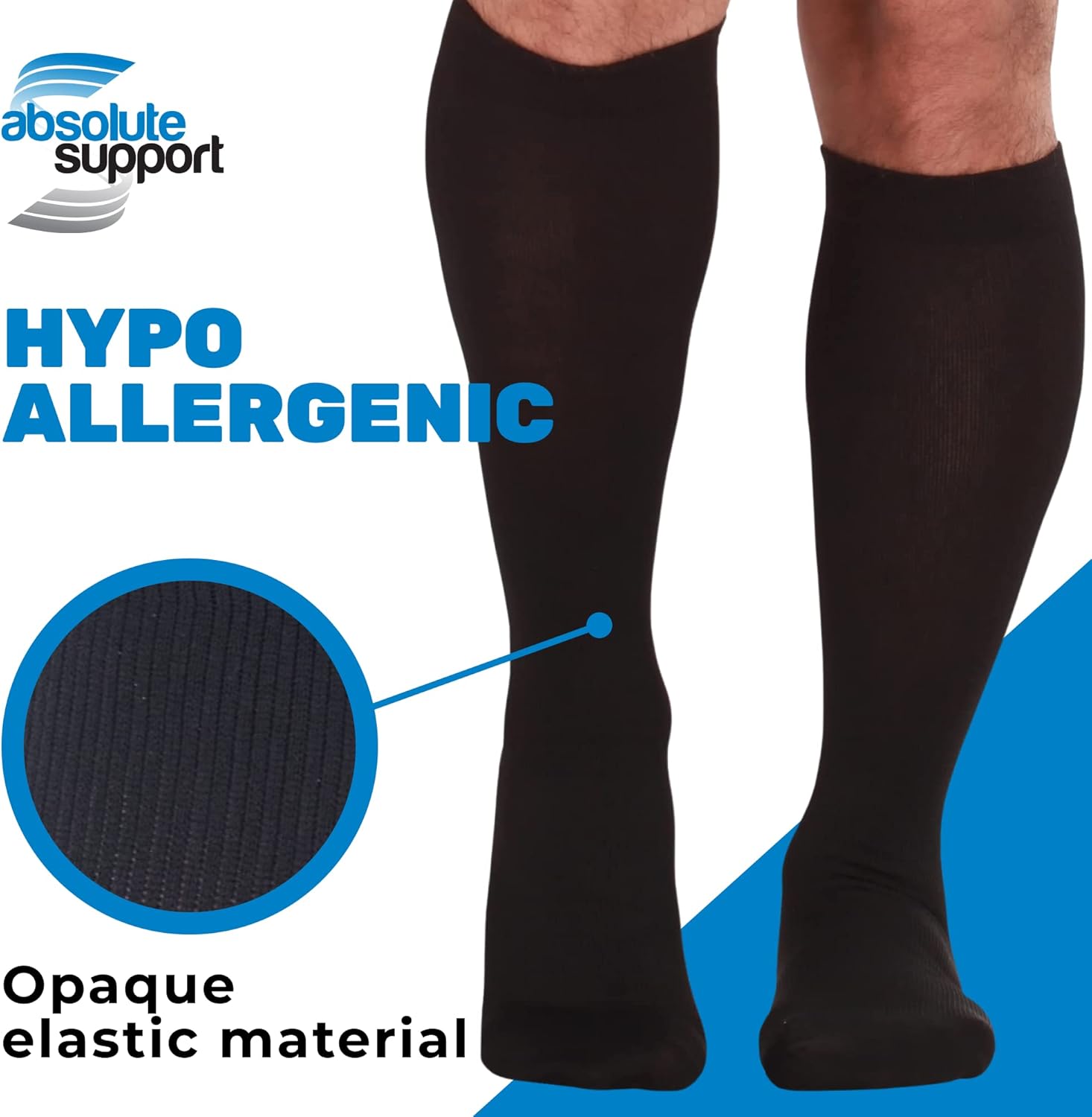 Cotton Compression Socks for Women and Men 15-20mmHg, Made in USA - A1010