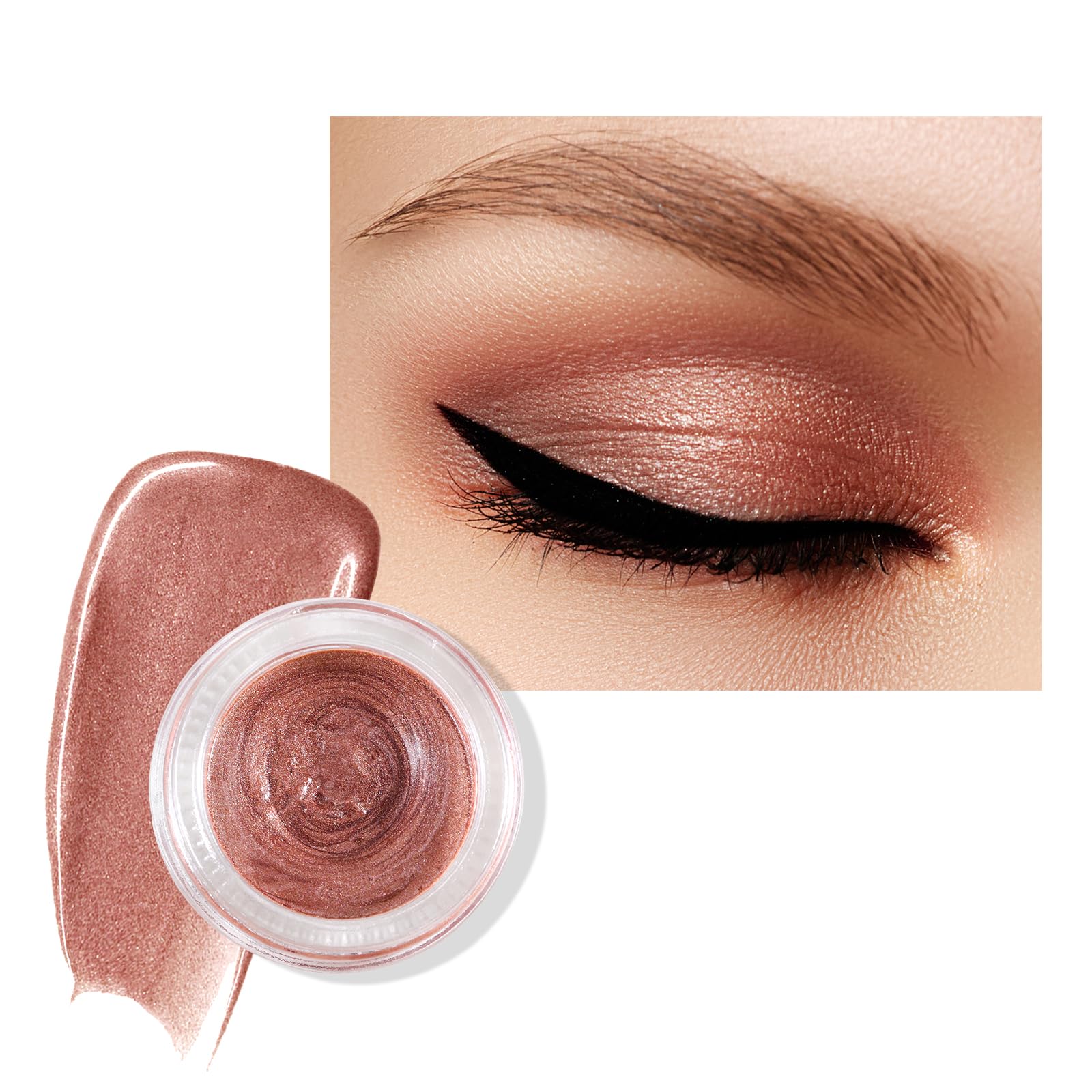 Jutqut Paleta de sombras de ojos en crema brillante, sombra de ojos líquida metálica, resistente al agua, sombra de ojos de larga duración, paleta de ojos mate de alta pigmentación, maquillaje de ojos