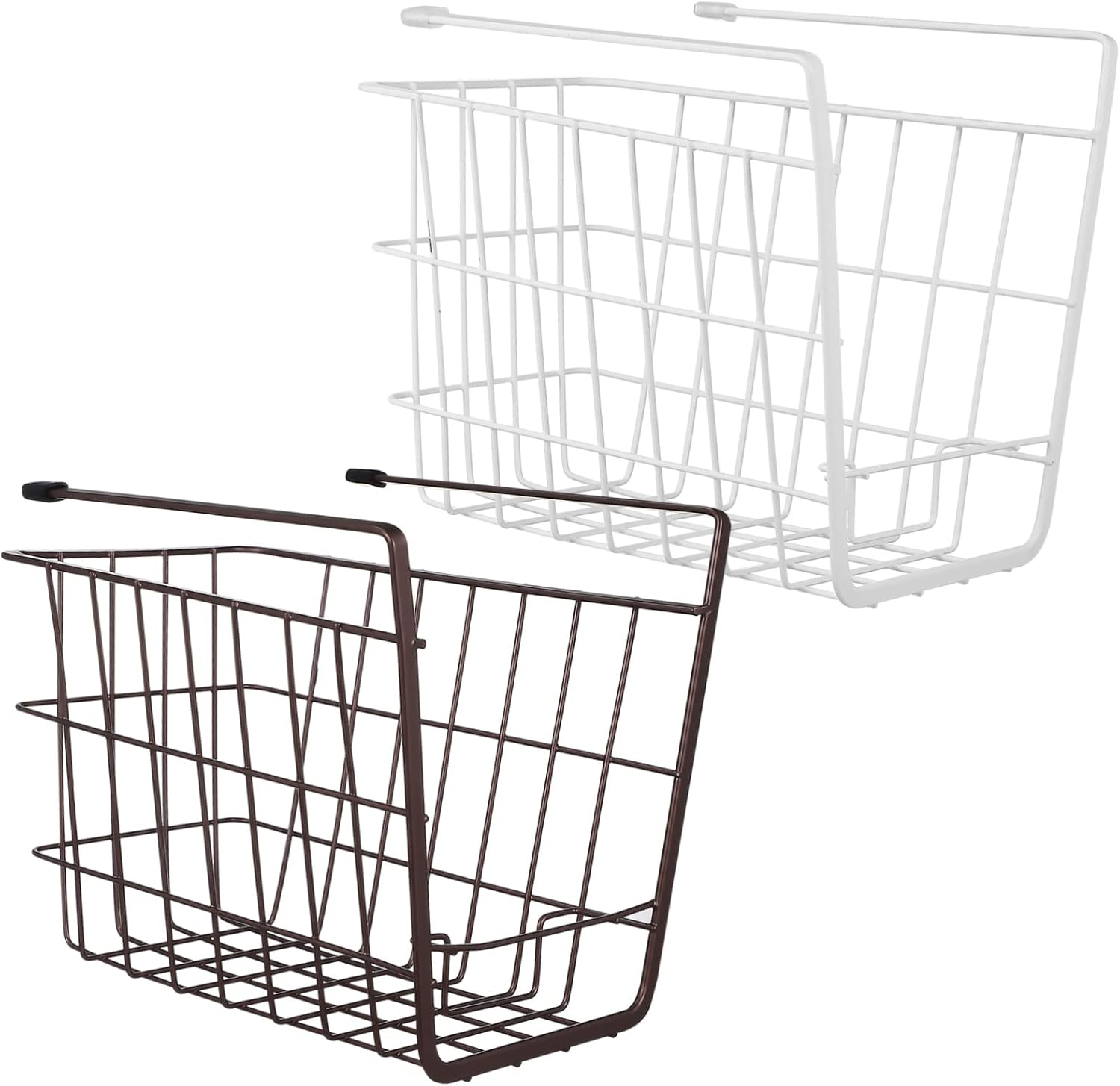 Garneck 2pcs under Shelf Storage Baskets for Pantry Cube Organizer Iron Hanging Baskets for Kitchen Bathroom