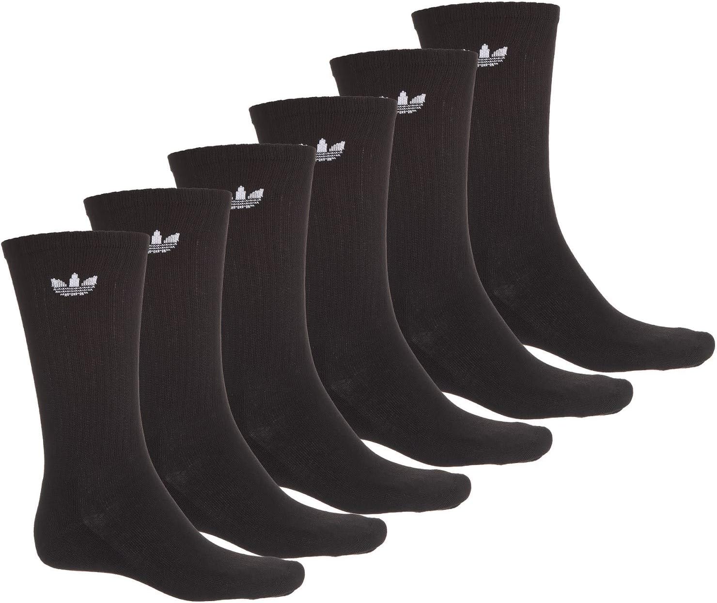 adidas Originals mens Trefoil Crew Socks (6-pair) (Shoe: 6-12, Originals Black)