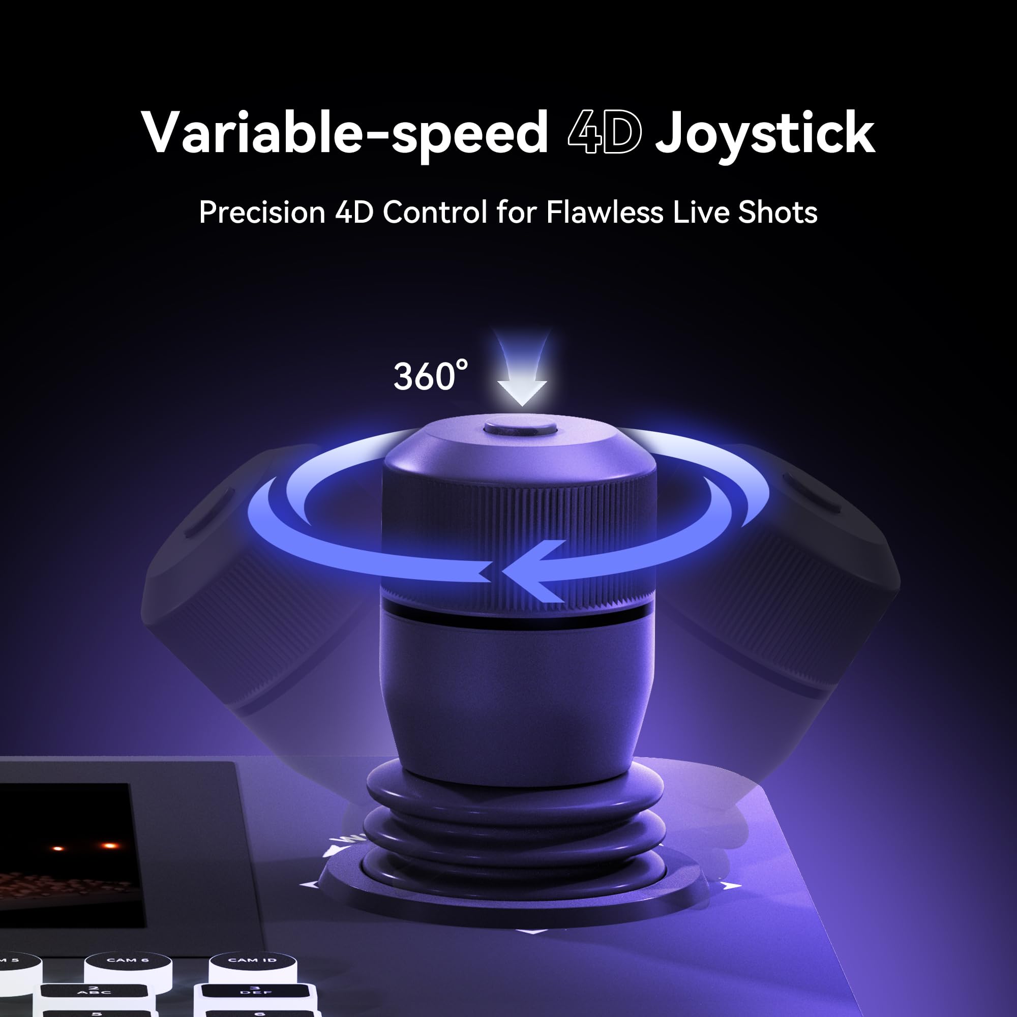 Tenveo Controller per Telecamera PTZ IP NDI con Anteprima a Schermo Quadruplo da 7", Tastiera di Controllo con Joystick 4D per Streaming in Chiesa, Eventi Live, supporta NDI PoE VISCA Pelco-D/P
