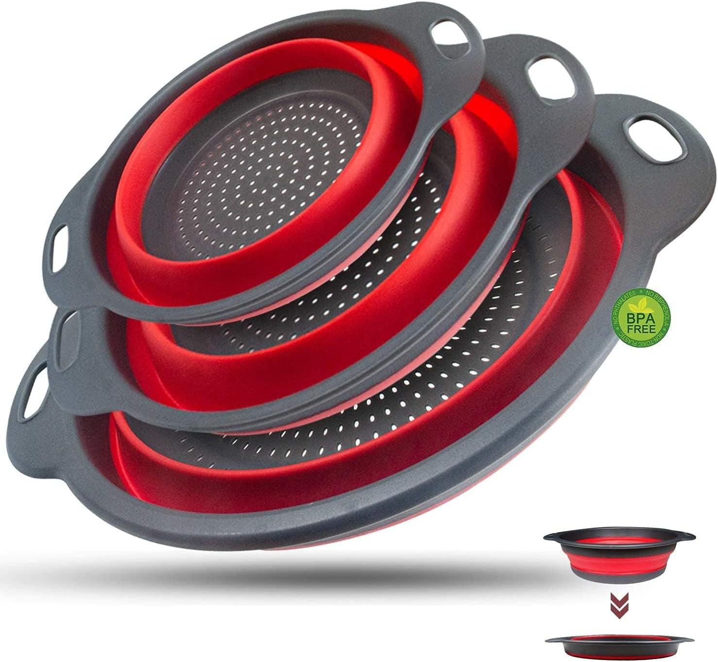 Passoires et passoires pliables en silicone, passoires pour pates