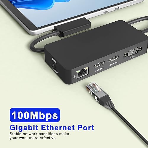 Miniatura 22 de Surface Pro 9/Pro 11 Hub Docking Station, 7 en 1 Triple Display Surface Pro 9 Accesorios con HDMI 4K + pantalla de video 8K USB-C Thunerbolt 4 Hub