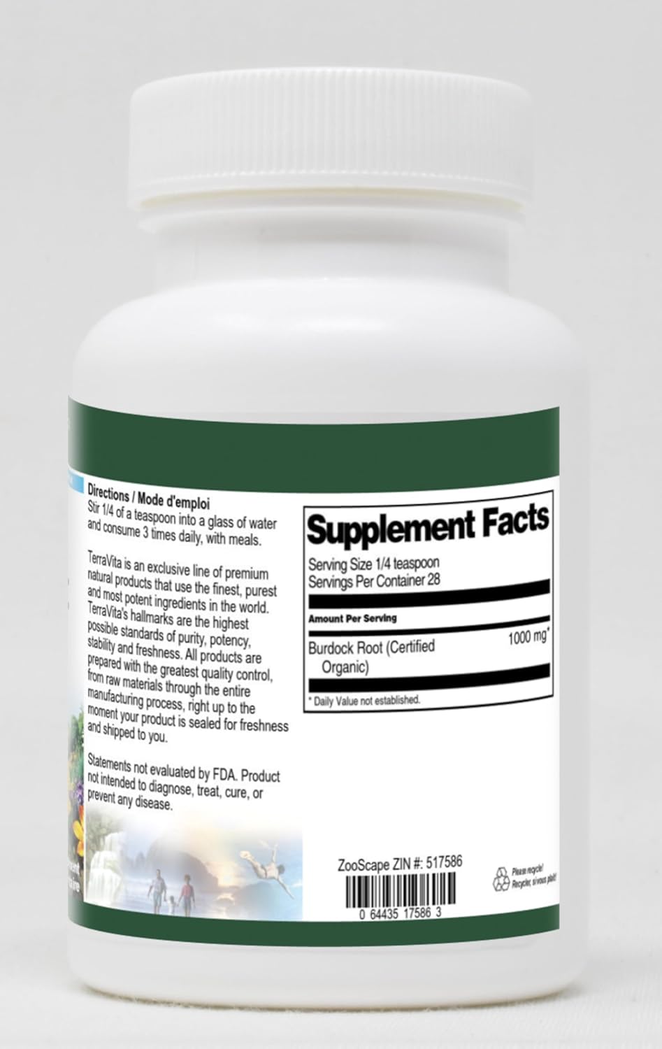 Burdock Root (Certified Organic) Powder (1 oz, ZIN: 517586) - 3 Pack