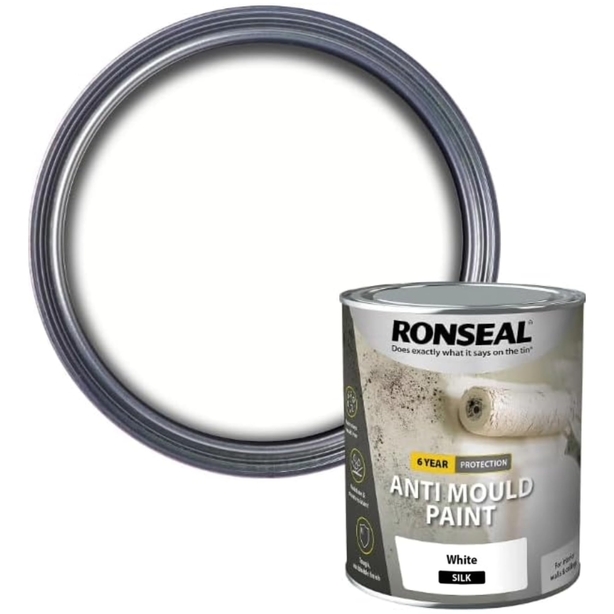 Ronseal 6 Year Anti Mould Paint - White - Silk