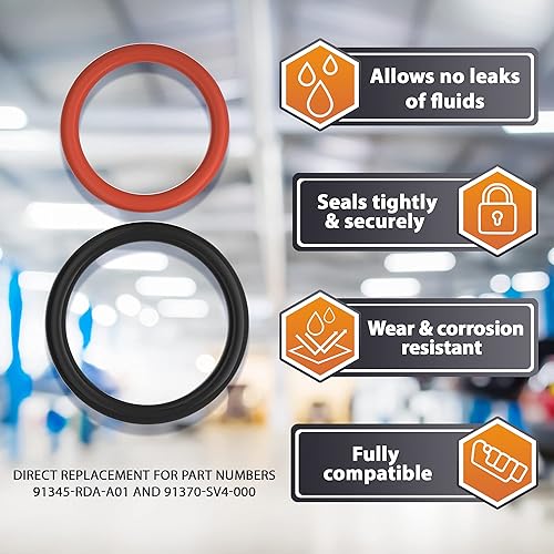 Miniatura 3 de 2 sellos de junta tórica de entrada y salida de goma para bomba de dirección asistida, kit 91345-RDA-A01  91370-SV4-000 de repuesto para HondaAcura