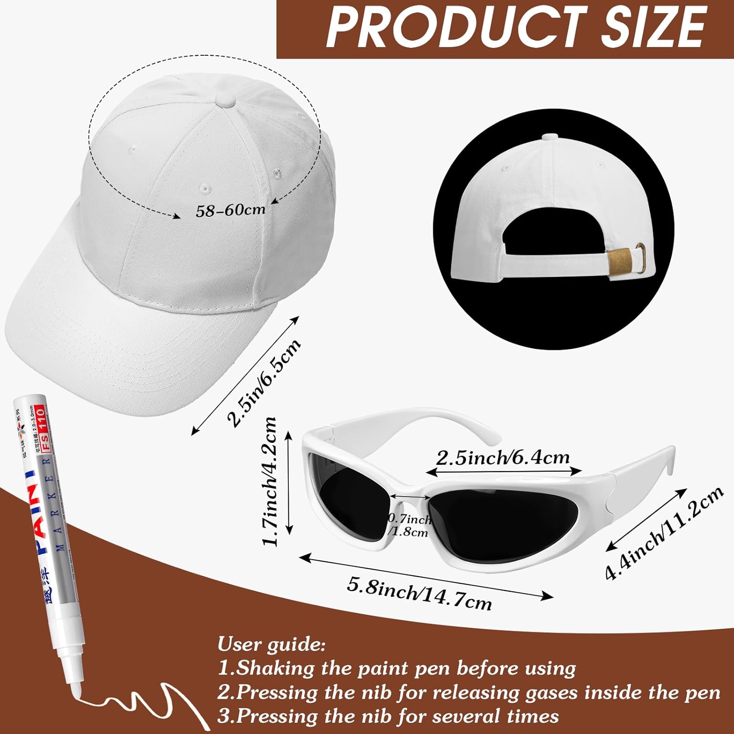 Yahenda 8 Pcs Hip Hop Costume Kit 2000s 80s 90s Rapper Accessories Costume for Men Women Rapper Sunglass Hats Chain and Pens - Image 2