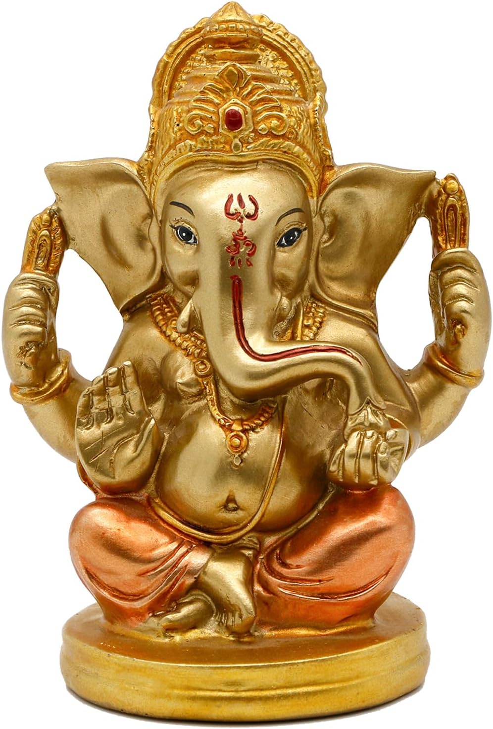 alikiki Indian God Lord Ganesha Statue - 5" H Hindu God Ganesh Idol for Diwali Gifts Meditation Yoga Room Altar Decoration Home Temple Mandir Pooja Item