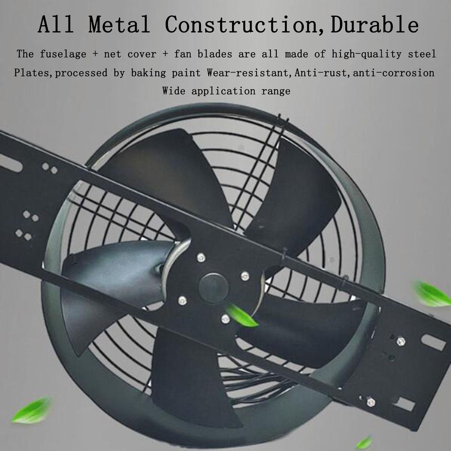 Extracteur d'air Écoulement Axial,Ventilateur Extracteur avec Ligne De Commutation De 1,8 M,Moteur sans Balais À Rotor Externe,Extracteur Air Chaud pour Cuisine,Serre,Garage,12 inches