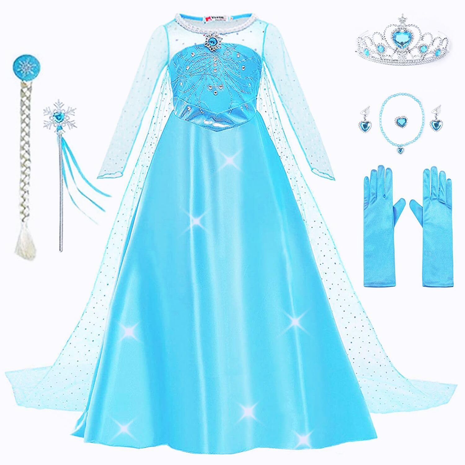 Abeillo Zeemeermin Sieraden Kit voor Meisjes, Zeemeermin Sieraden Set Inclusief Zeemeermin Kroon Zeemeermin Shell Ketting Armband Ring Oorbellen Organza T