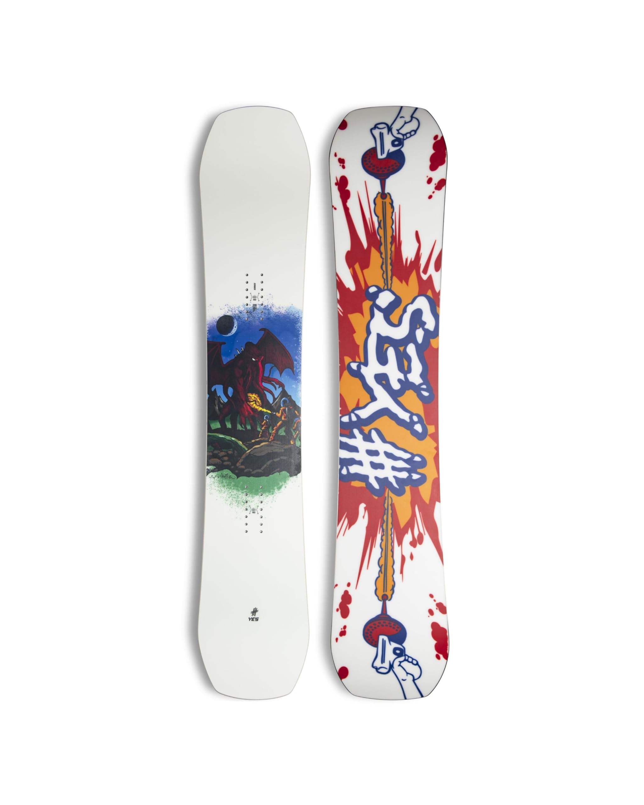 YES Sender Snowboard - Tabla de freeride de alto rendimiento para una potente gran montaña - Talla 152 - Color blanco - Temporada 2026