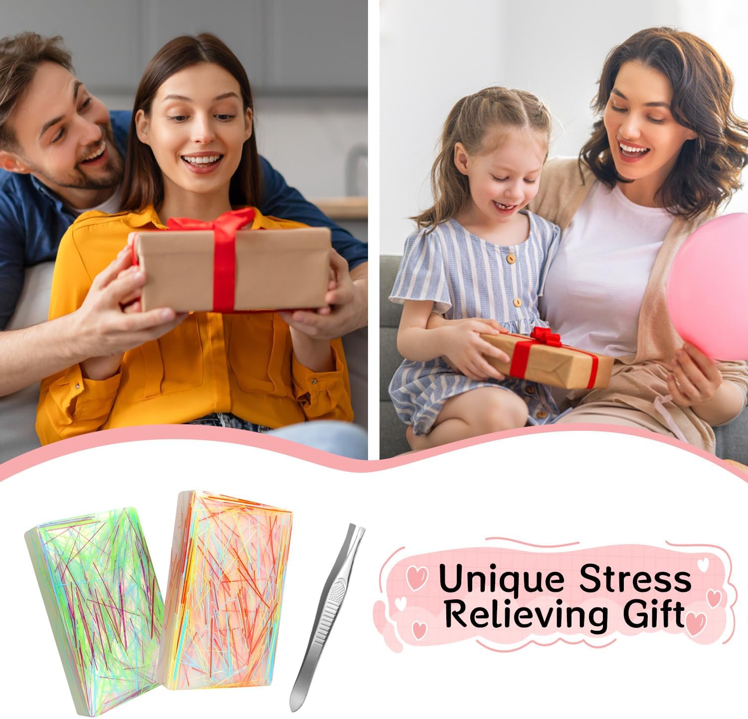 2PC Picky Pad - Portable Pimple Popping Toy, Skin Picking Fidget Toy | Sensory Pick Pad for Autism & Stress Relief, Dermatillomania & Trichotillomania, Silicone Picking Pad with 1PC Tweezers