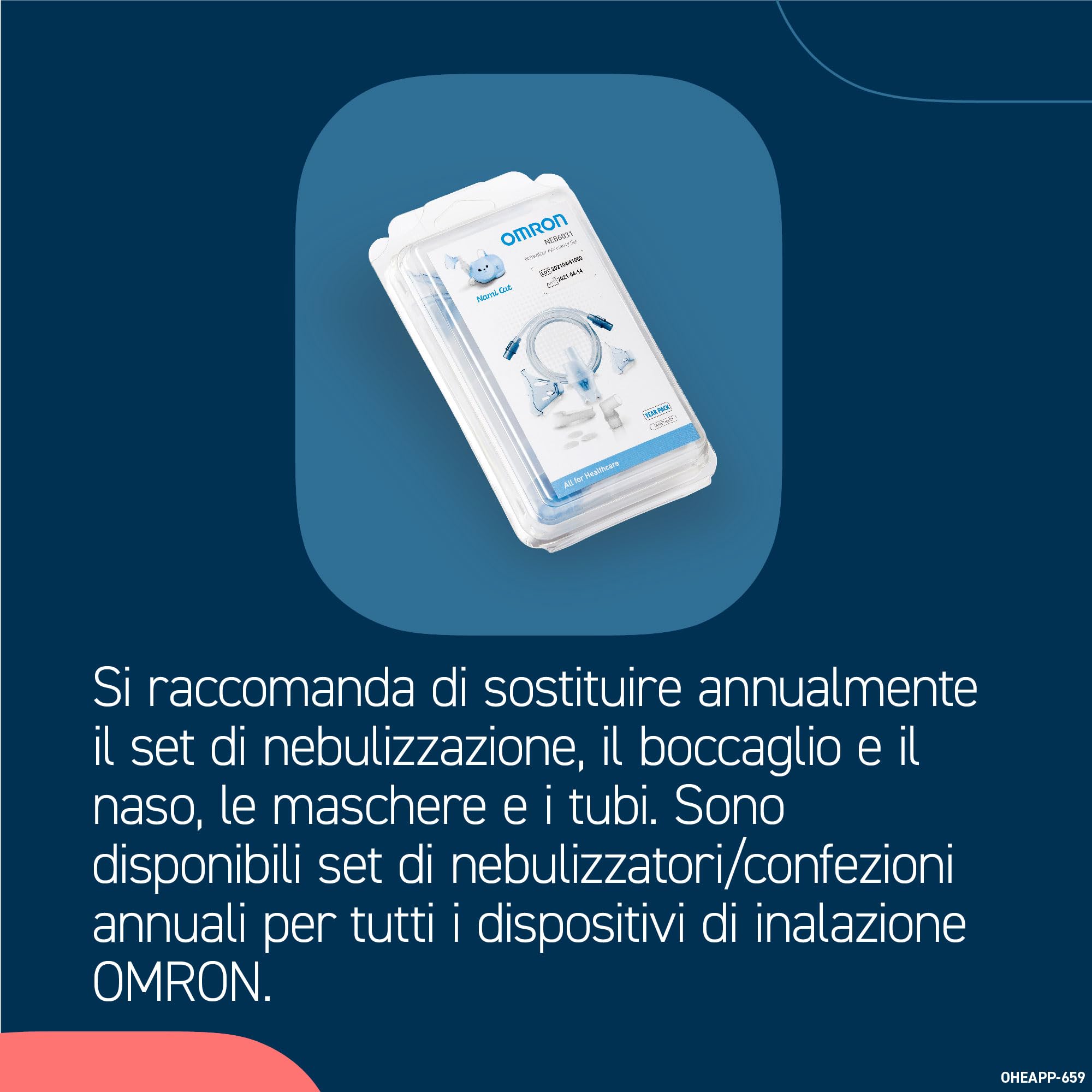 OMRON Nami Cat Aerosol – Aerosol bambini, compatta e potente per trattamenti efficaci delle patologie respiratorie nei bambini