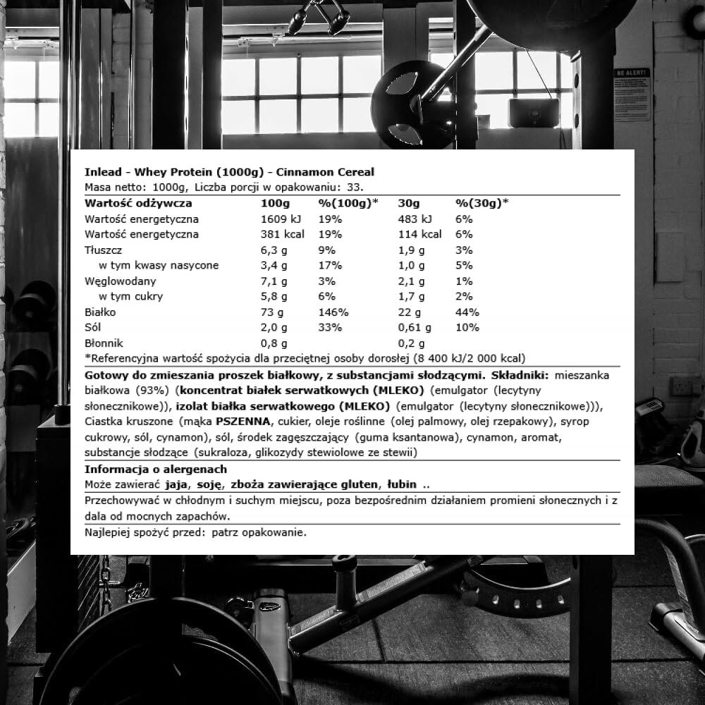 Inlead Whey Protein (1000g) Cinnamon Cereal - Białka - Mieszanka białek serwatkowych