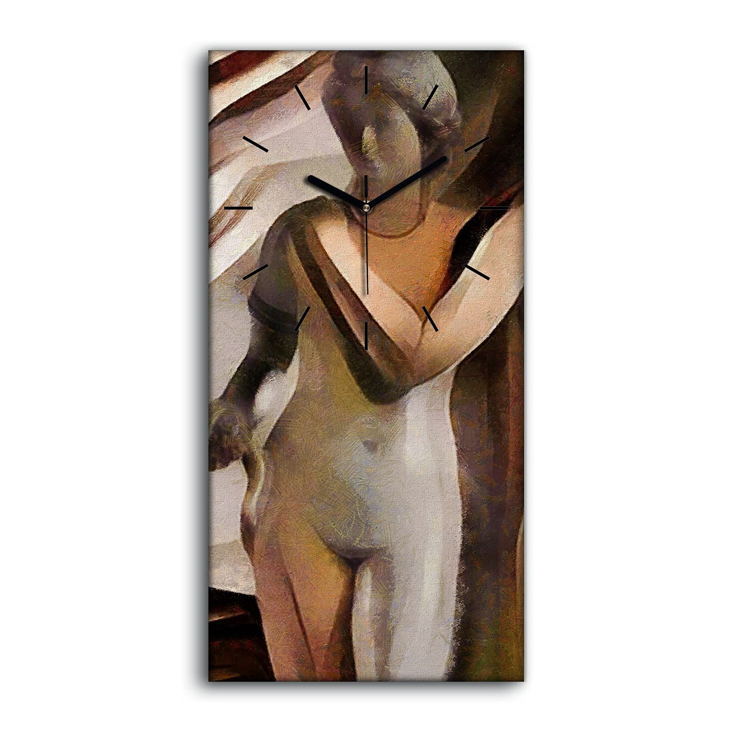 Horloge sur Toile d'Art Moderne Vieilles Sculptures de Prestige 30x60cm