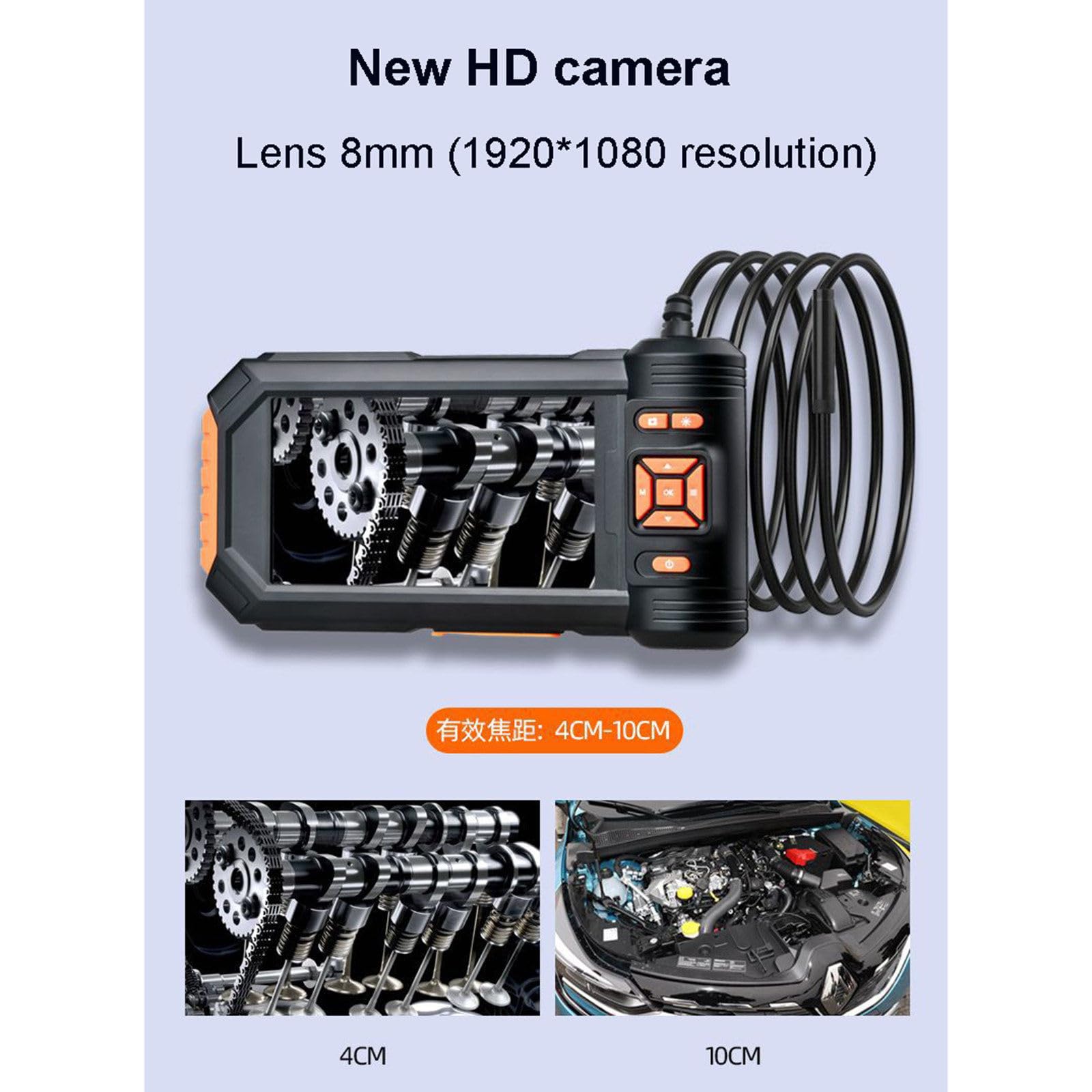 5-calowa kamera przemysłowa IPS LCD endoskopowa 8 mm 1080P HD cyfrowa kamera inspekcyjna z 8 diodami LED do kontroli samochodu,2-lens-2M
