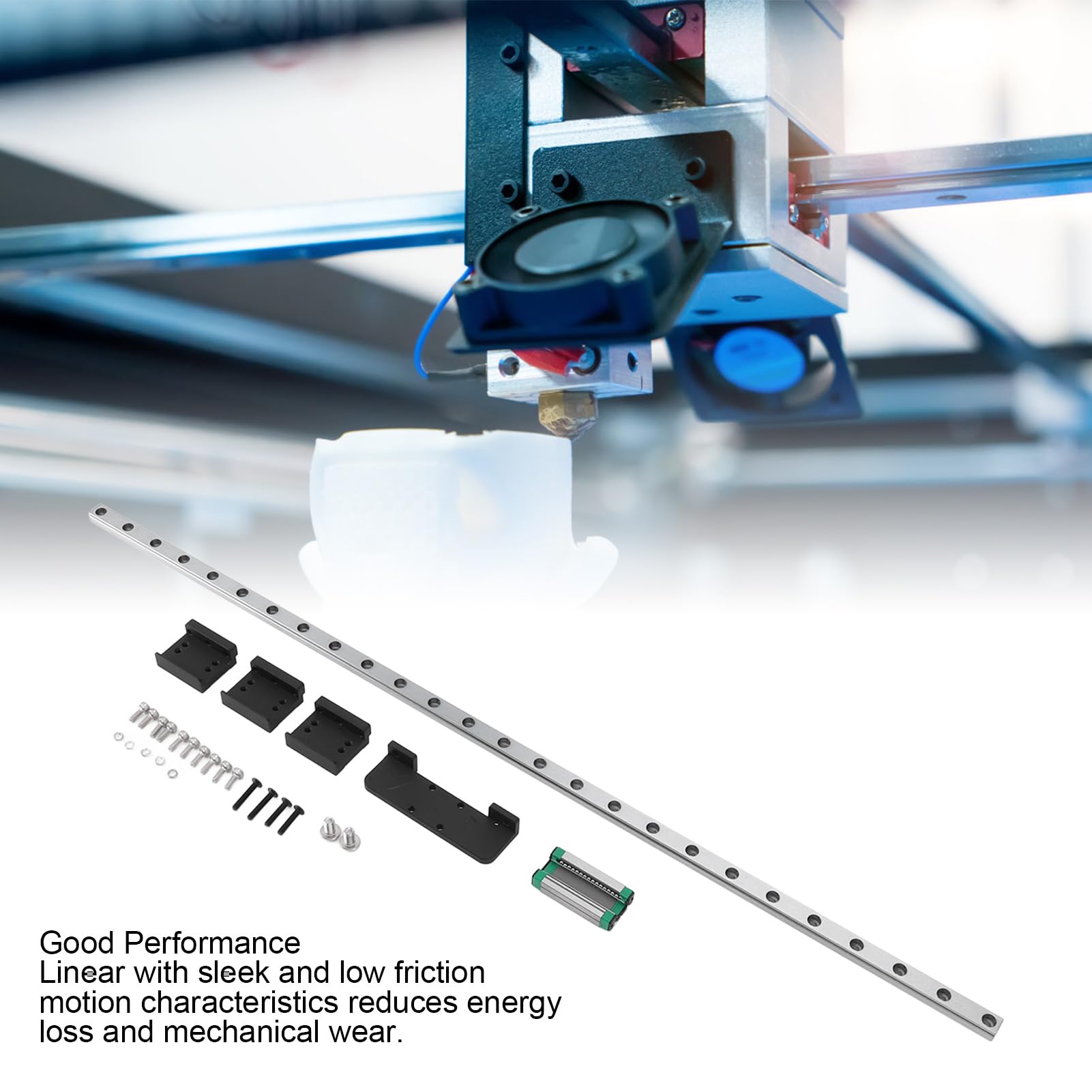 Kit Guida Lineare per Stampante 3D X Axes per 3 4 Design Modulare Buona compatibilità Realizzato in Acciaio Cr Ad Alto Tenore di Carbonio