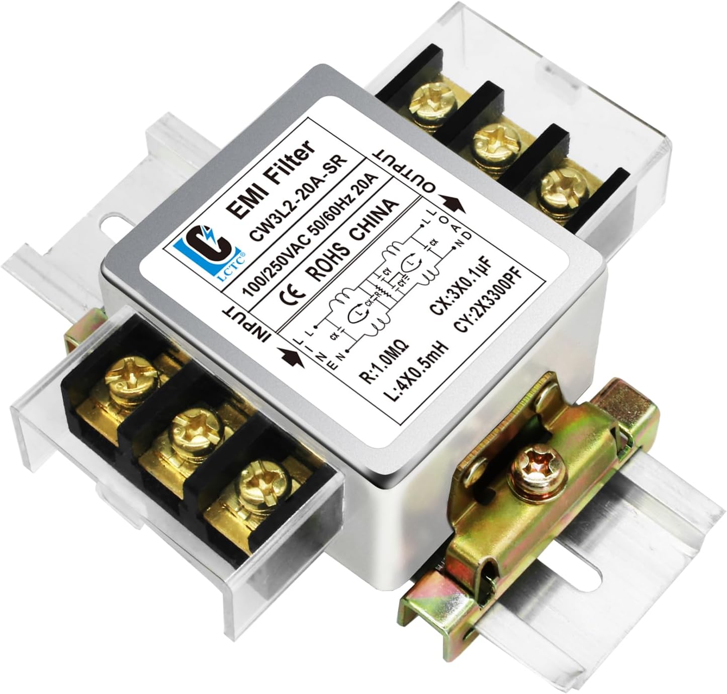 120V Power EMI line filte,Noise,Suppressor for Home Appliances,Industrial & Medical Equipment,115V/250V 20A 50/60Hz