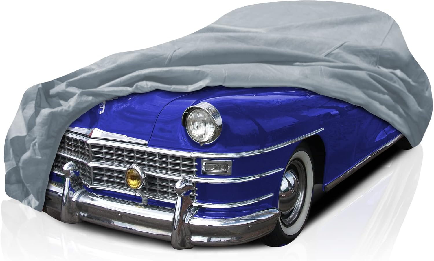 5 Layer Car Cover for Chrysler New Yorker 1947-1951 Sedan 4-Door, Semi Custom Fit Full Coverage Pollution, Dust, Sun, Snow, Rain, Hail All Weather Protection, Breathable
