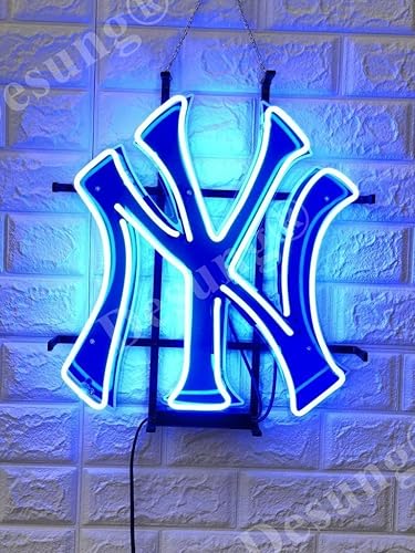 Luz de neón de 20 x 16 pulgadas del equipo deportivo de Nueva York (varios tamaños), tecnología de impresión vívida HD, hecha a mano, hombre, cueva,