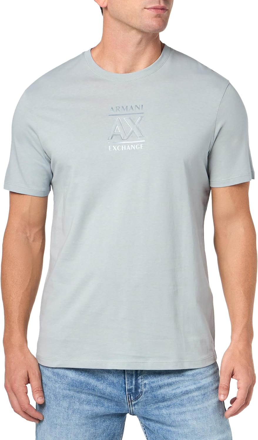 Armani Exchange Men's Regular Fit Cotton Tonal Logo Tee