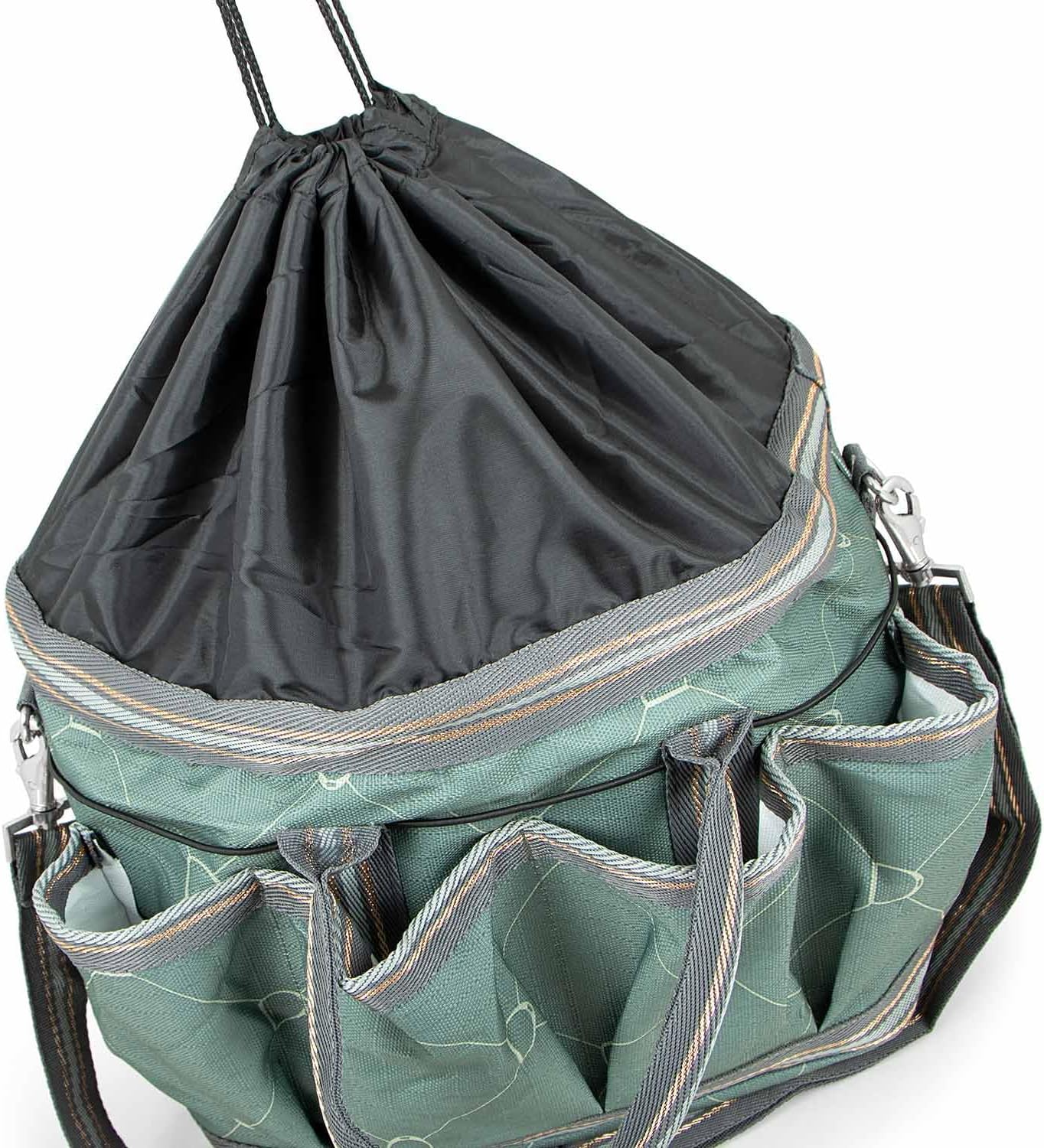 Jeffers Poplar Head Grooming Bag – Horse Grooming Organizer Tote with Pockets for Brushes, Tools, Clippers, Shampoo, Detangler – Stable Barn Kit Carrier for Horses, Pets, Spruce Stirrup Irons