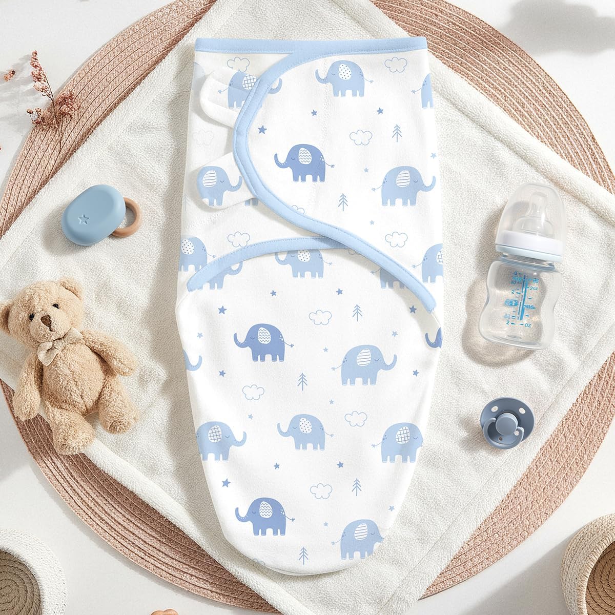 Baby Swaddle Blanket, 0-3 Months, Cotton Arm-in Sleep Sack, Wearable Blankets Wrap for Newborn Infant - Image 7