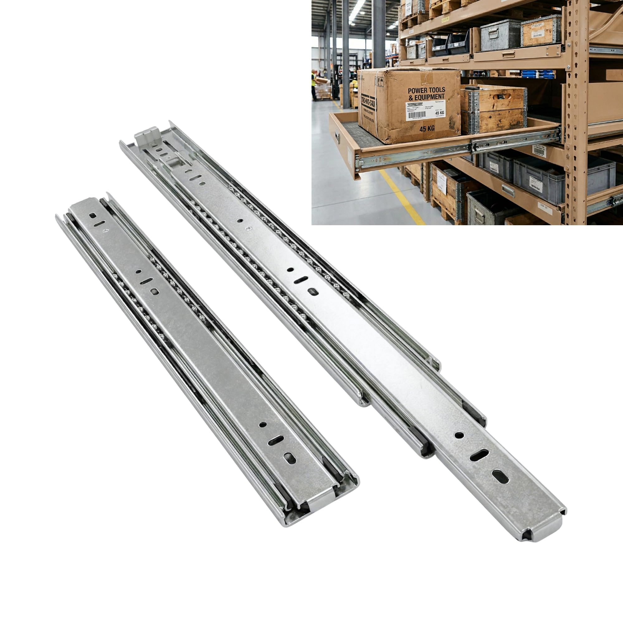 StrutExperts Heavy Duty Drawer Runners 120KG | 26inch (650mm) Full Extension Ball Bearing Drawer Slides | Side Mount Steel Rails for Workshop, Van & Cabinet Storage (Pair)