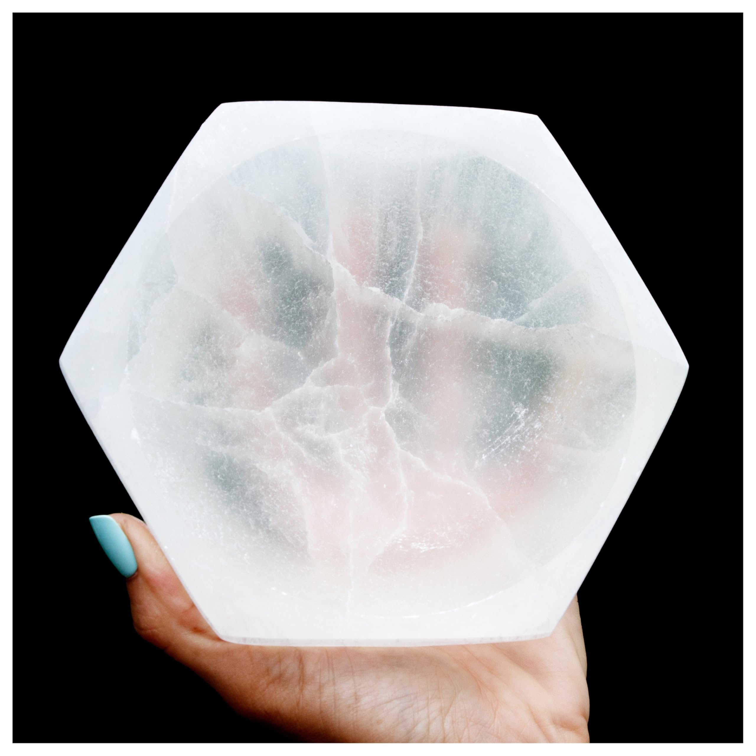 Om Zone Large Selenite Bowl Polished Selenite Crystal Charging Station for Cleansing and Charging Crystals Collection of Crystals and Healing Stones 6