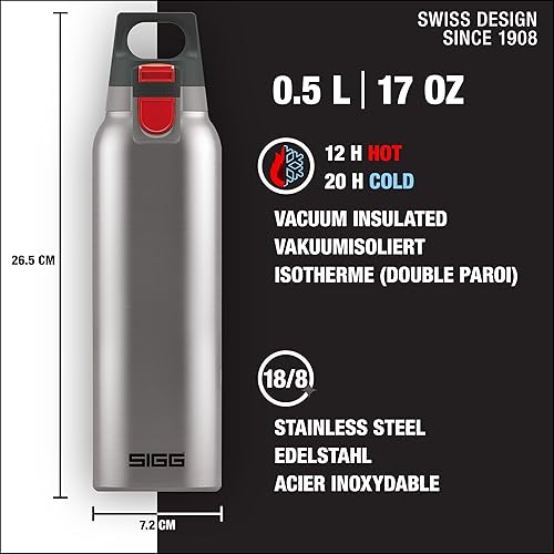 Miniatura 2 de SIGG - Botella de agua aislada - Termo Flask caliente y fría con infusor de té - A prueba de fugas, sin BPA - Acero inoxidable 18/8 - 17oz