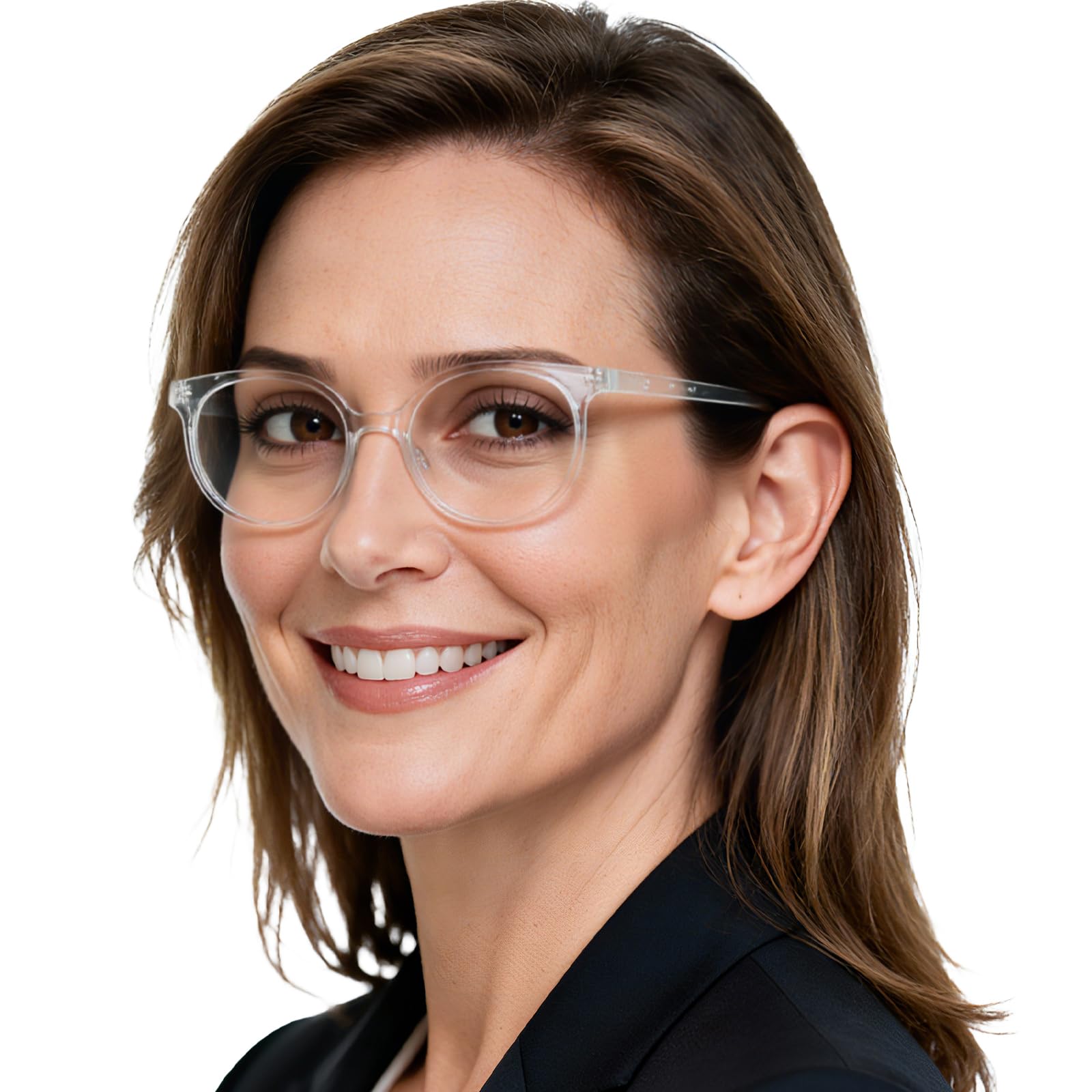 OCCI CHIARI Blue Light Reading Glasses Women Computer Round Readers for Petite Face