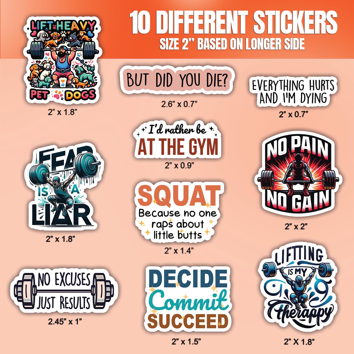 Motivational Fitness Stickers 200 PCS Motivational Gym Stickers Pack ...