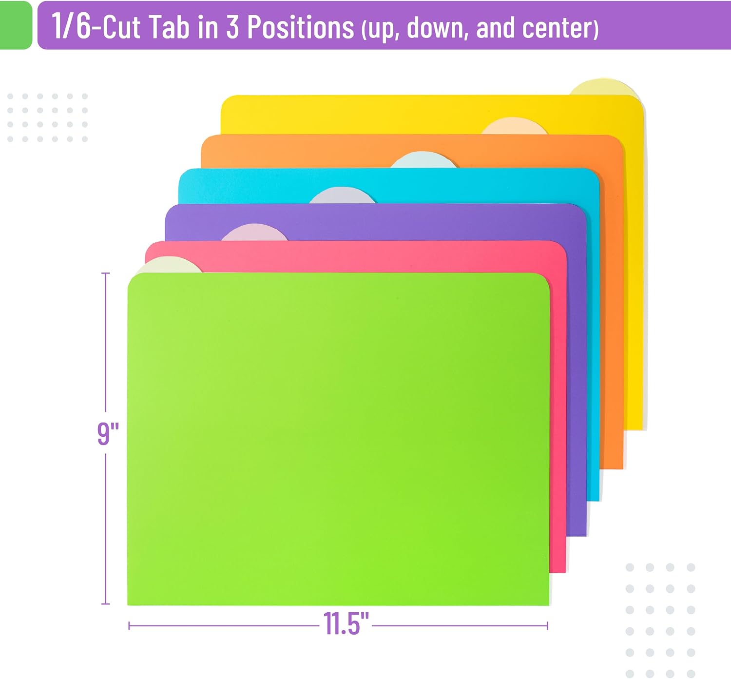 Mr. Pen- File Folders Letter Size, 6 Pack, Vibrant Colors, 1/6-Cut Tab image 3