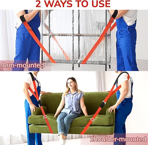 Miniatura 4 de Ytonet Correas móviles, correas de elevación para muebles de movimiento, sistema de elevación y movimiento de hombros para 2 personas para