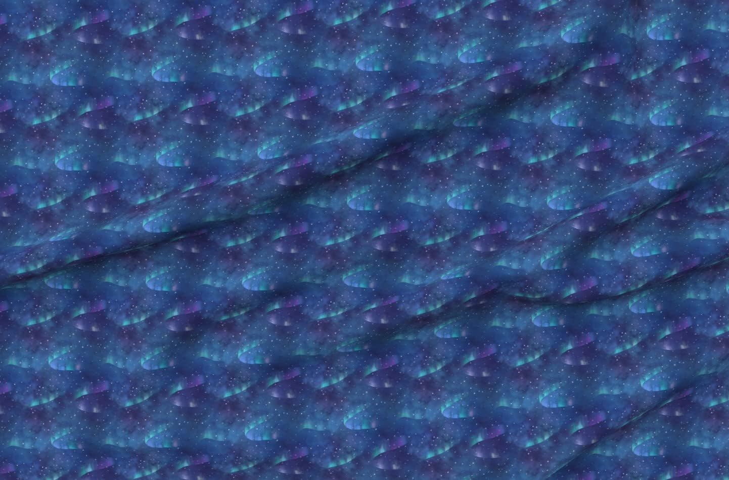 Spoonflower Fabric - Sky Night Northern Lights Galaxy Printed on Minky Fabric by The Yard - Sewing Baby Blankets Quilt Backing Plush