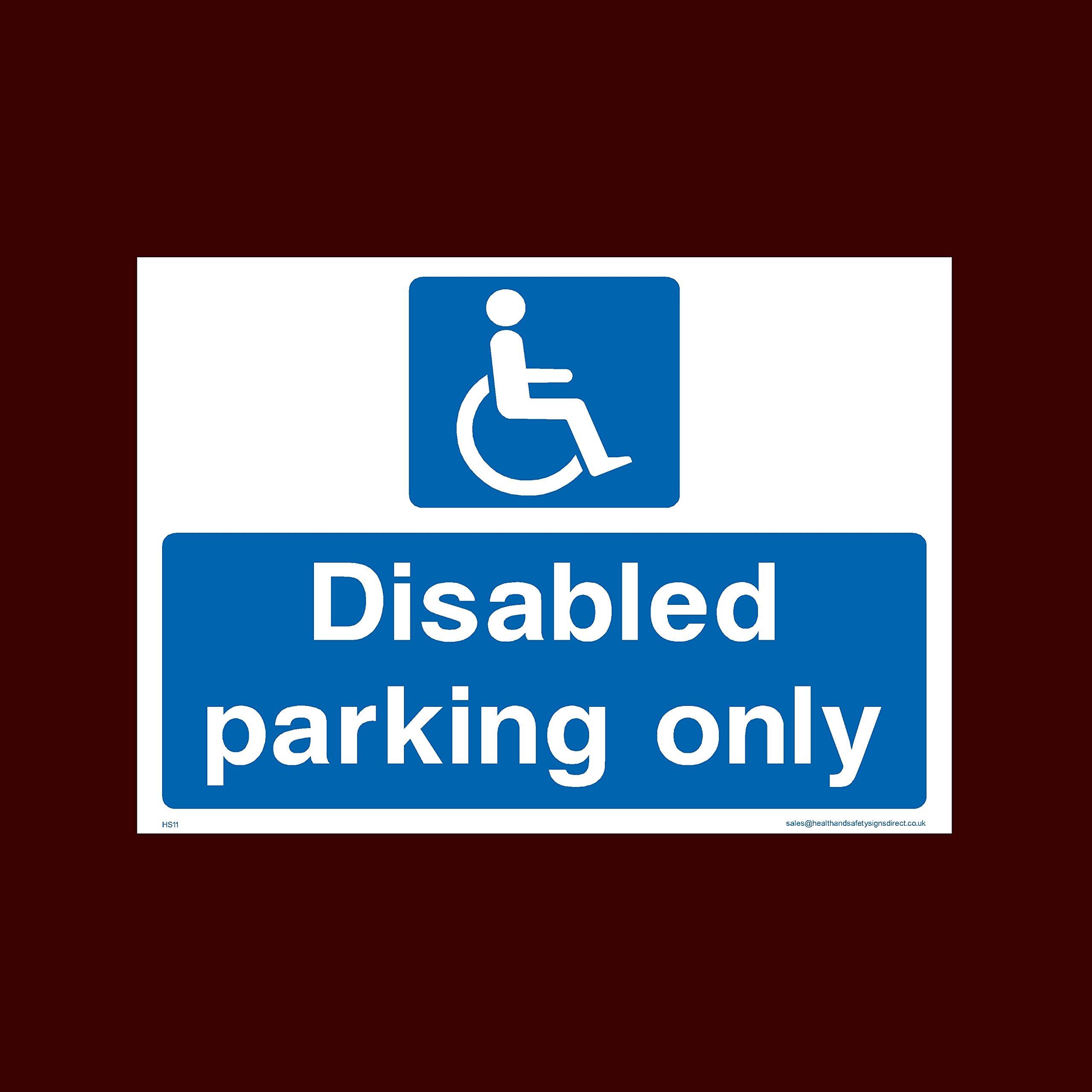Ussp&S Disabled Parking Only Sticker/Self Adhesive Sign (Hs11) - Toilet, Water, Reception, Car Park, Slippery Floor