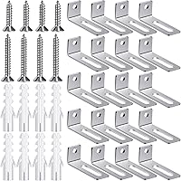 Oudain 20-Pack Whiteboard Mounting Brackets Kit - Durable L-Shaped Hangers, Screws & Anchors for Secure Office, School, Home Installation (1.26x0.47in)