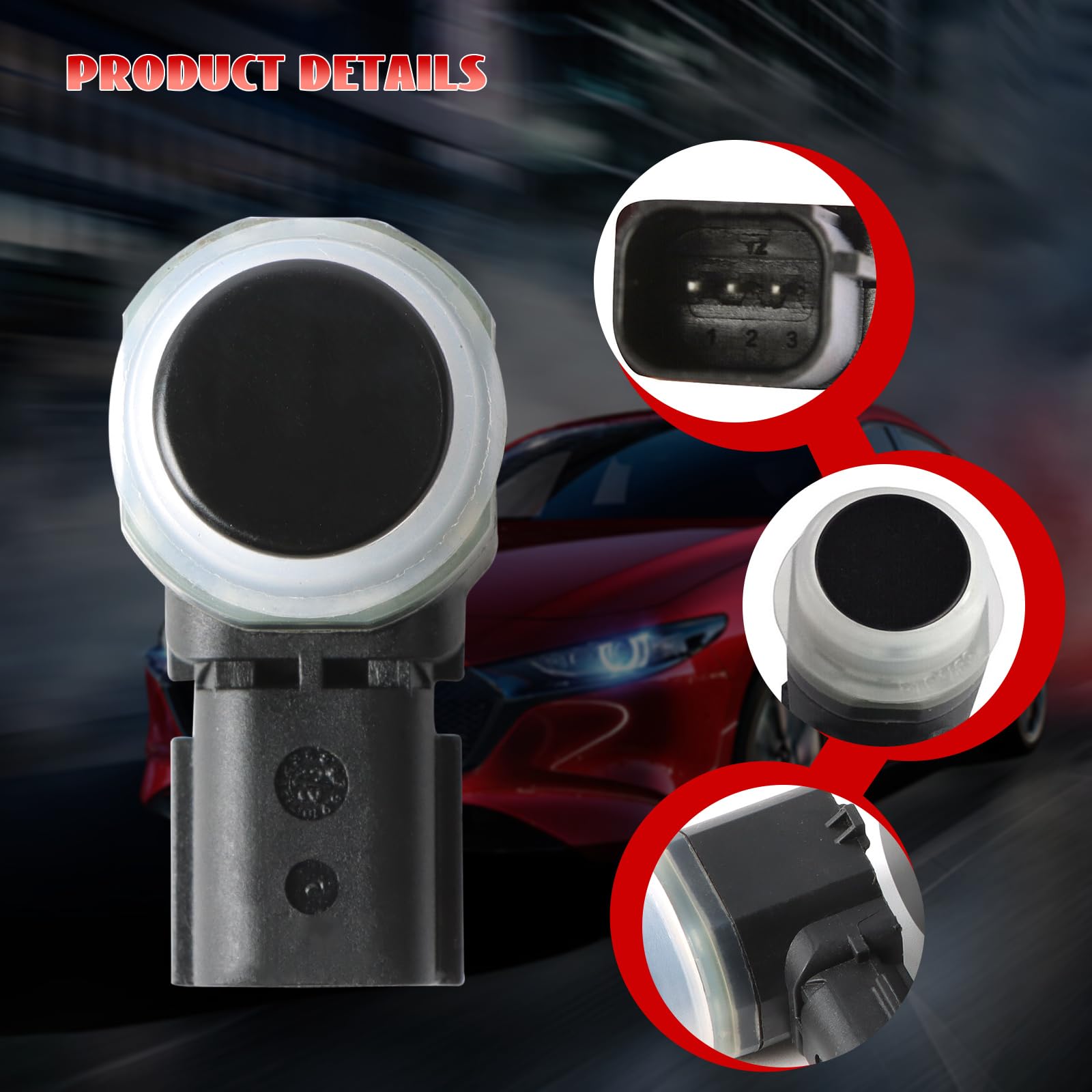 4 Parking Assist Sensors – For 2017-2021 Dodge Challenger Charger, 5MK60TZZAC, Soillar, Direct Fit - View #3