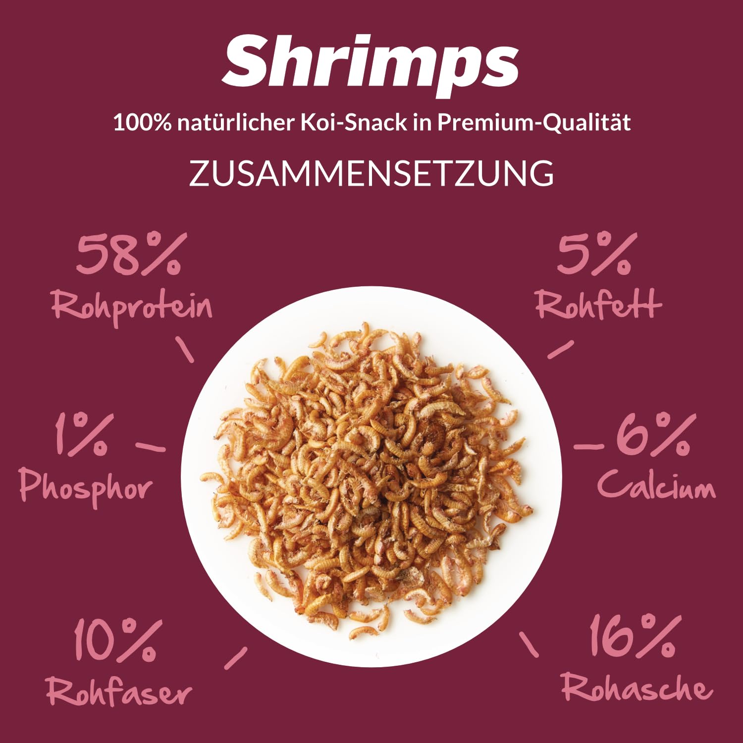 KOIPON Shrimps 10 L getrocknet, Süßwassergarnelen-Naturfutter für Koi | Getrocknete Süßwassergarnelen als Naturfutter & Leckerli – proteinreiche Ergänzung zum Koifutter für Koi & Goldfische