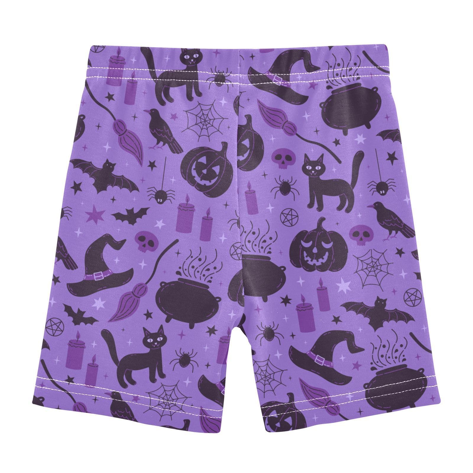 JHKKU Girls Halloween Shorts Cotton Cartwheel Bike Kids Biker Under Dress Dance Short Girl Clothes 6T