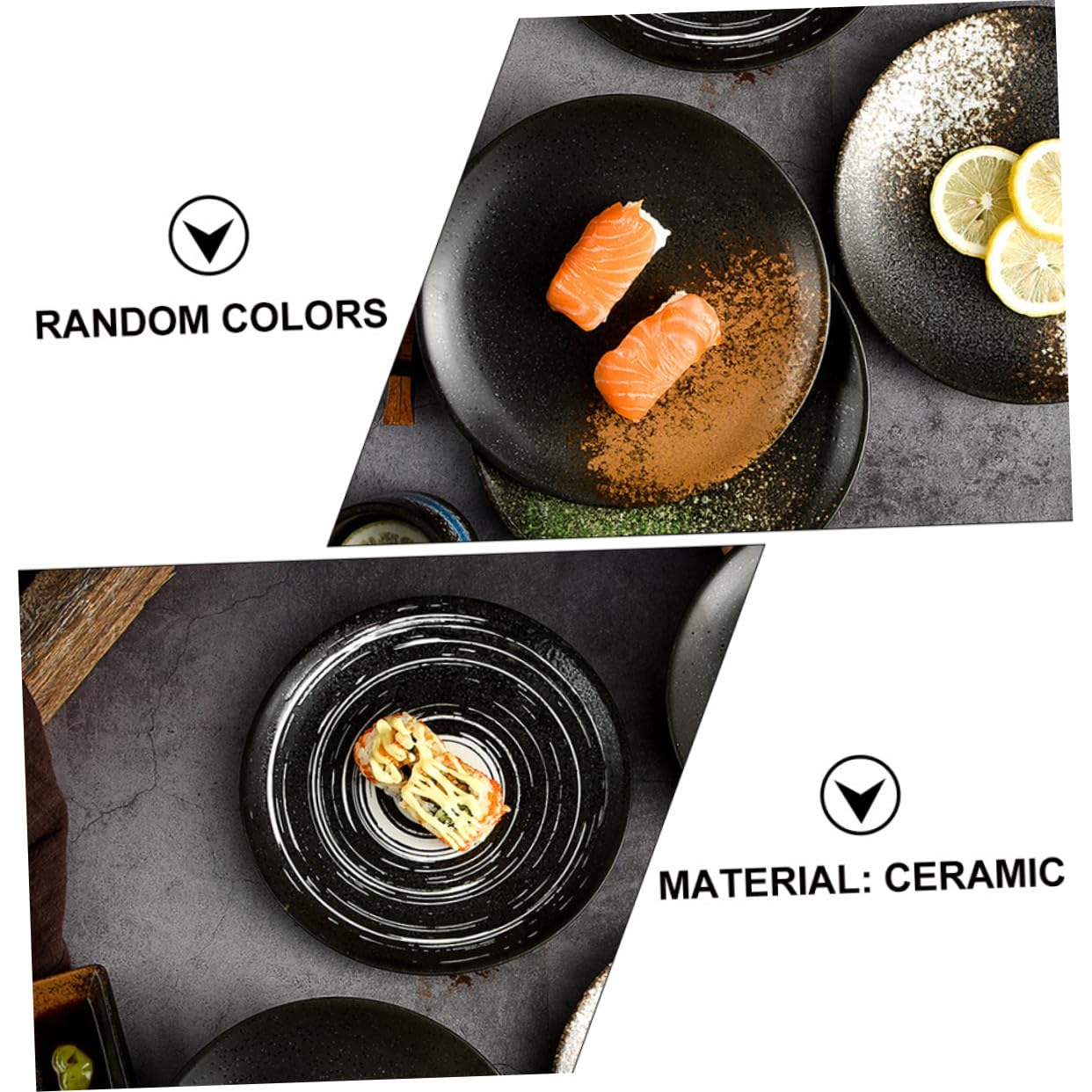 Lot de 3 Assiettes Céramique Rondes, Faciles à Nettoyer Utiliser, pour Fruits et Snacks Restaurants et Cantines Couleur Aléatoire
