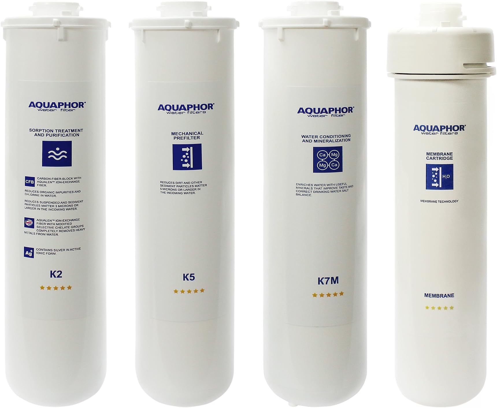 AQUAPHORRO-101 Full Set of Replacement Filters K5 K2 K7M RO Membrane