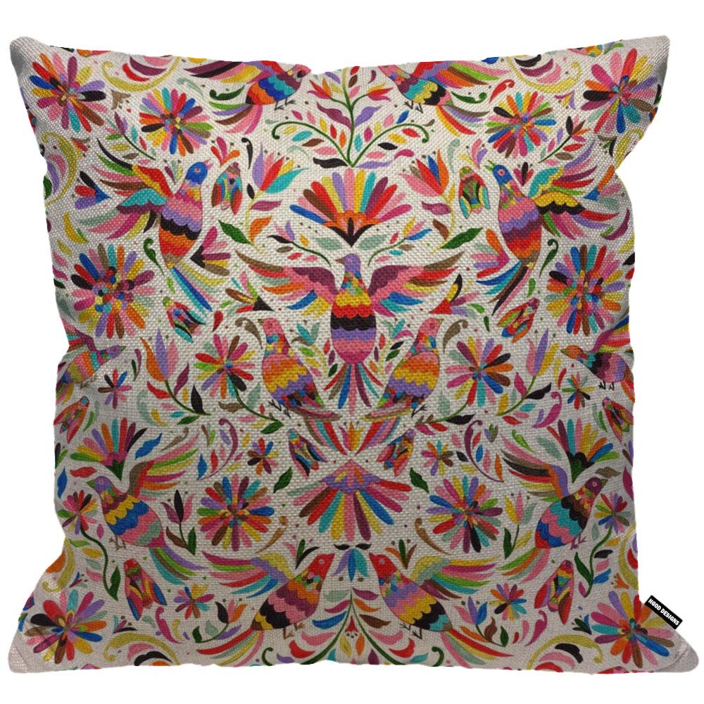 HGOD DESIGNS Cushion Cover Mexican Design Colorful Pigeons Pheasant,Throw Pillow Case Home Decorative for Men/Women Living Room Bedroom Sofa Chair 18X18 Inch Pillowcase 45X45cm