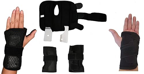 Muñequera para túnel carpiano competente, soporte de doble férula universal, ajuste universal pequeñomediogrande, SML para mano izquierda (talla